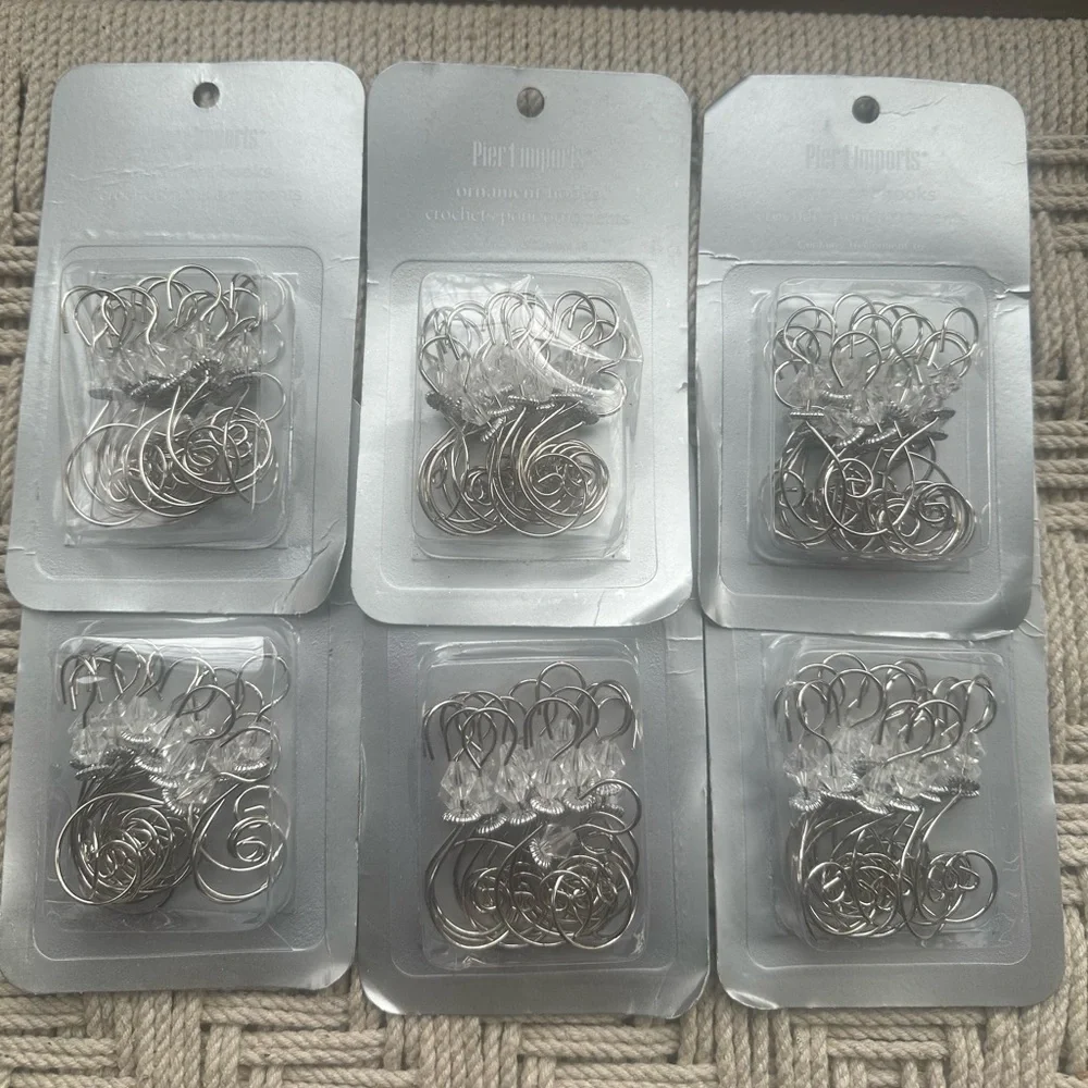 Pier 1 Silver Ornament Hooks 6 Sets of 16